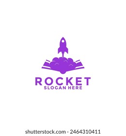 rocket launch vector logo design, simple modern rocket logo design inspiration