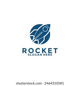 rocket launch vector logo design, simple modern rocket logo design inspiration