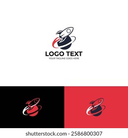 rocket launch vector logo design template