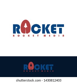 Rocket launch vector logo illustration design