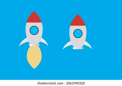 A rocket launch vector in the sky