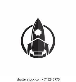 Rocket launched with circle logo.