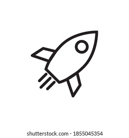 Rocket Launched Icon Vector Logo Template Illustration Design