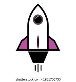 Rocket launched icon vector logo template ilustrasion design.
