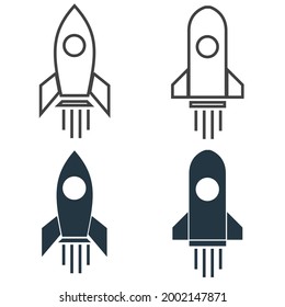 Rocket Launched Icon Vector Logo Illustration Design