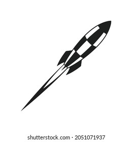 Rocket Launched Icon Vector Logo Template Illustration Design on white isolated background.