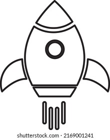 Rocket Launched Icon Vector Logo Template Illustration Design line art.eps
