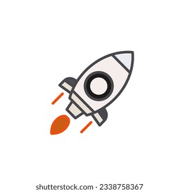Rocket Launched Icon Vector Logo Template Illustration Vector  Design
