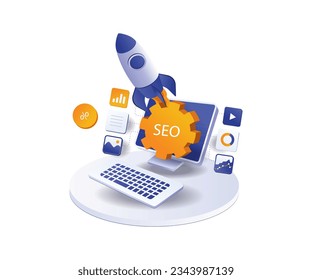 Rocket launched seo optimization digital marketing