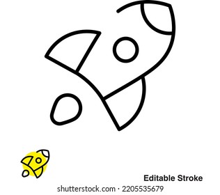 Rocket Launched Vector Outline Icon