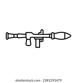 Lanzador de cohetes, vector de icono de Bazooka sobre el diseño de moda