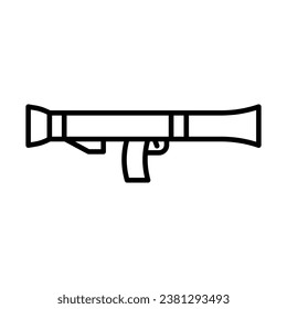 Lanzador de cohetes, vector de icono de Bazooka sobre el diseño de moda