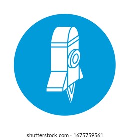 rocket launcher block style icon vector illustration design