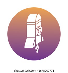 rocket launcher block style icon vector illustration design