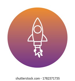 rocket launcher block style icon vector illustration design