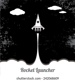 Rocket launcher. Creative business start up concept . vector illustration