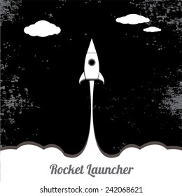 Rocket launcher. Creative business start up concept . vector illustration