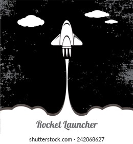 Rocket launcher. Creative business start up concept . vector illustration