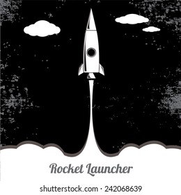 Rocket launcher. Creative business start up concept . vector illustration