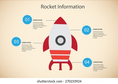 Rocket launcher info graphic vector.