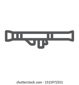Rocket launcher line icon, army and military, weapon sign, vector graphics, a linear pattern on a white background, eps 10.