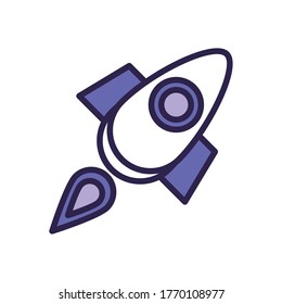 diseño de ilustración vectorial de estilo de línea de lanzador de cohetes