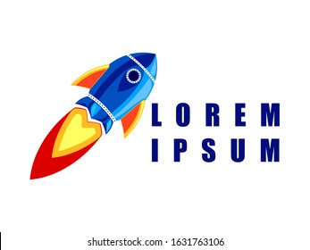 rocket launcher logo design vector isolated