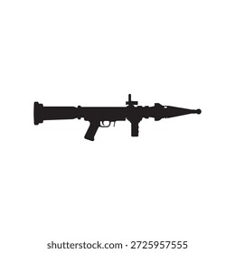 Raketenwerfer Silhouette, Vektorgrafik, weißer Hintergrund