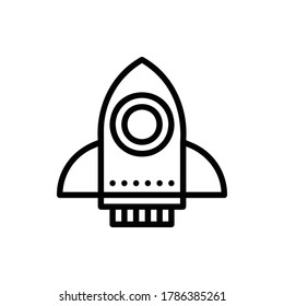 Cohetes, lanzador, vector de logotipo de icono de inicio aislado. Juego de iconos de marketing y crecimiento. Stroke editable y Pixel Perfect.