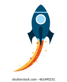 rocket launcher startup icon vector isolated graphic