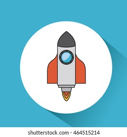 rocket launcher startup icon vector isolated graphic