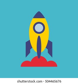 rocket launcher startup icon vector illustration design