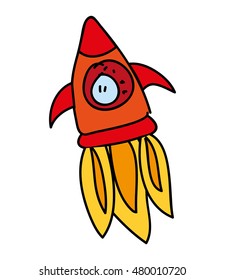 rocket launcher startup isolated vector illustration design