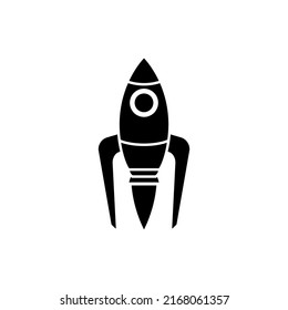 Ilustración vectorial del lanzador de cohetes aislada. Icono de cohete. Avión de cohete