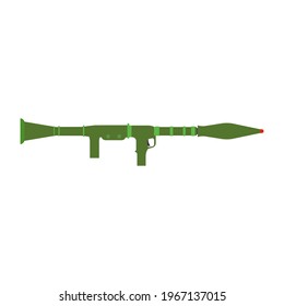 Rocket launcher vector weapon gun isolated white. RPG launcher rocket symbol icon grenade. Danger weapon rifle ammunition isolated icon. Combat soldier battle ammunition gun war technology