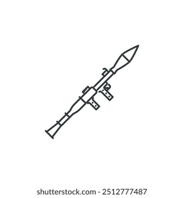 Cohete, lanzador, guerra, arma, batalla, ícono militar, Ilustración vectorial