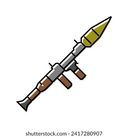 Raketenwerfer Waffenkriegsfarbsymbol Vektorgrafik. Raketenabwehrschild einzelne Symbolillustration