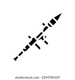 rocket launcher weapon war glyph icon vector. rocket launcher weapon war sign. isolated symbol illustration