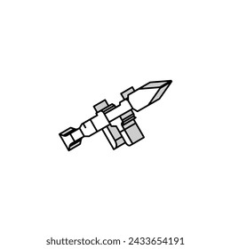 rocket launcher weapon war isometric icon vector. rocket launcher weapon war sign. isolated symbol illustration