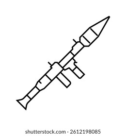 rocket launcher weapon war line icon vector. rocket launcher weapon war sign. isolated contour symbol black illustration