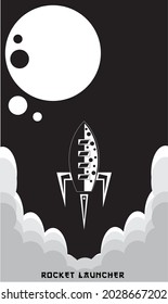 rocket launcher website and advertising poster background. vector illustration design