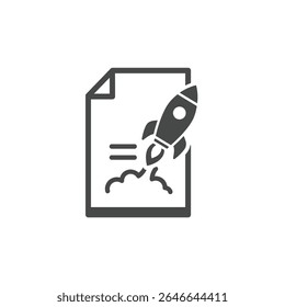 Rocket Launching from Document Startup Innovation Growth Business Expansion