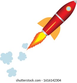 Rocket launching icon symbol - Vector