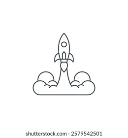 Rocket Launching icon symbol vector illustration isolated on white background