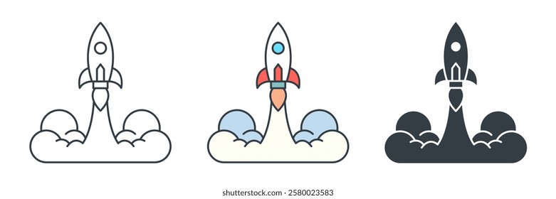 Rocket Launching icon symbol vector illustration isolated on white background