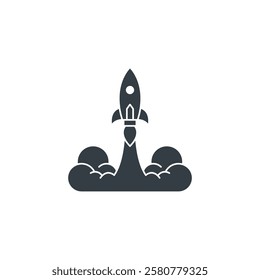 Rocket Launching icon symbol vector illustration isolated on white background