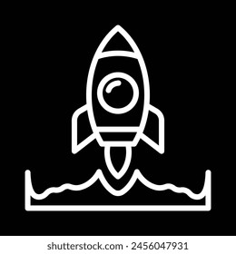 rocket launching icon vector outline