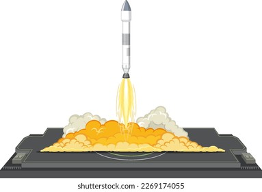 Rocket Launching into Space illustration