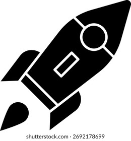 Rocket Launching into Space Illustration