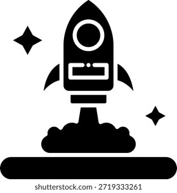 Lanzamiento de cohete en la ilustración espacial